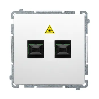 Elektrická zásuvka SIMON Basic BMGS2.01/11 Světlovodná/optická zásuvka dvojitá SC/APC (strojek s krytem), Bílá