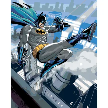 ZUTY Malování podle čísel - BATMAN NAD MĚSTEM Rozměr: 40x50 cm, Rámování: bez rámu a bez vypnutí plátna