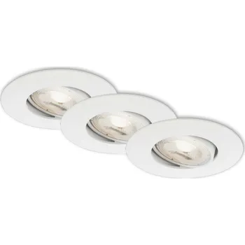 Bodové svítidlo BRILONER 3ks sada ultraploché LED vestavné svítidlo, pr. 9 cm, 5 W, bílé BRI 7146-036