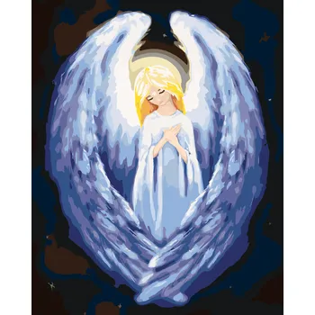 ZUTY Malování podle čísel - ANDĚL S VELKÝMI KŘIDLY Rozměr: 40x50 cm, Rámování: bez rámu a bez vypnutí plátna