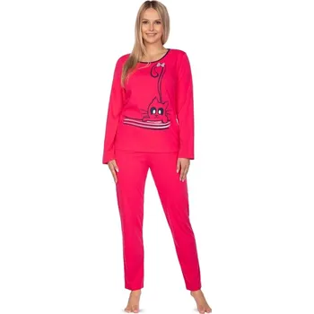 Dámská móda Regina dámské pyžamo 639 - malinová, S (Dámské pyžamo dlouhé)