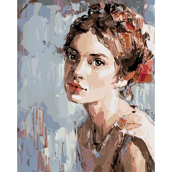 ZUTY Malování podle čísel - TAJEMNÁ MALOVANÁ ŽENA Rozměr: 40x50 cm, Rámování: bez rámu a bez vypnutí plátna