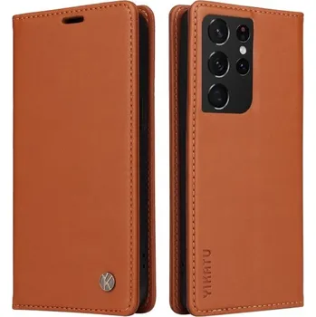 Pouzdro na mobilní telefon Pouzdro na Samsung Galaxy S21 Ultra Yikatu hnědé