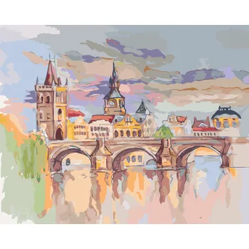 ZUTY Malování podle čísel - KARLŮV MOST ZA JASNÉHO DNE Rozměr: 40x50 cm, Rámování: bez rámu a bez vypnutí plátna