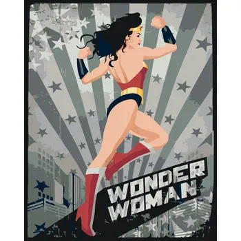 ZUTY Malování podle čísel - WONDER WOMAN HVĚZDA IV Rozměr: 40x50 cm, Rámování: bez rámu a bez vypnutí plátna