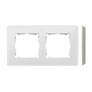 Elektrická zásuvka SIMON 82 Detail 8200620-029 rámeček 2 - násobný Detail ORIGINAL - mono bílá/základna světle šedá