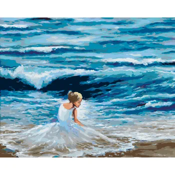 Hračka ZUTY Malování podle čísel - TANEČNICE NA PLÁŽI Rozměr: 40x50 cm, Rámování: bez rámu a bez vypnutí plátna