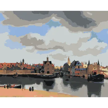 ZUTY Malování podle čísel - POHLED NA DELFT (J. VERMEER) Rozměr: 40x50 cm, Rámování: bez rámu a bez vypnutí plátna