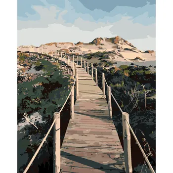 ZUTY Malování podle čísel - DŘEVĚNÁ LÁVKA V PARKU SINTRA-CASCAIS Rozměr: 40x50 cm, Rámování: bez rámu a bez vypnutí plátna