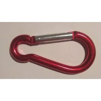 Karabina hliník, 80x8mm, nosnost 20kg - červená