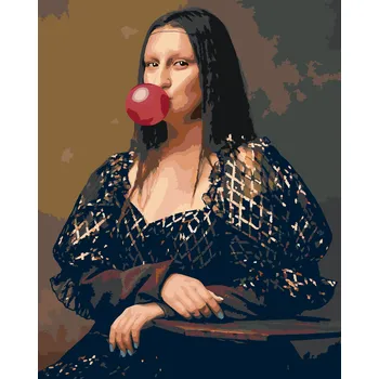 ZUTY Malování podle čísel - MONA LISA S BUBLINOU Rozměr: 40x50 cm, Rámování: bez rámu a bez vypnutí plátna