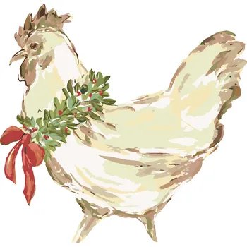 ZUTY Malování podle čísel - SLEPICE S ČERVENOU MAŠLÍ (HALEY BUSH) Rozměr: 40x50 cm, Rámování: bez rámu a bez vypnutí plátna