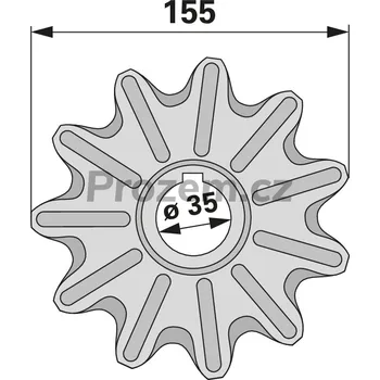 Auto-moto Řetězové kolo pro výtah pro Claas, 11 zubů, 155/35 mm, 7358950