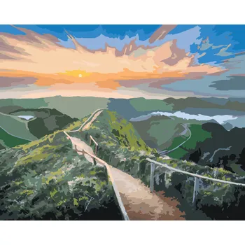 ZUTY Malování podle čísel - HORSKÁ KRAJINA S TURISTICKOU STEZKOU Rozměr: 40x50 cm, Rámování: vypnuté plátno na rám