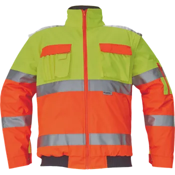 pracovní bunda Cerva Bunda reflexní zimní CLOVELLY PILOT 2v1 žlutá/oranžová 4XL