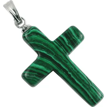 Přívěsek Milujeme Kameny Malachit Syntetický - přívěsek křížek 357869