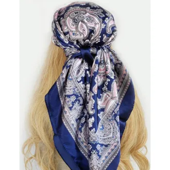 Šátek Moderní hedvábný šátek 90x90 cm - pokrývka hlavy Barva: 53
