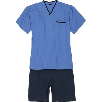 Pánské pyžamo Pánské pyžamo ADAMO krátký rukáv a krátké kalhoty světle modré Adamo ODE-AD-119261-320 - 5XL