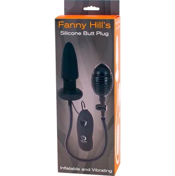 Anální kolík Anální kolík s vibrátorem, nafukováním 12cm Fanny Hill Inflatable Buttplug Black (LateXová anální zátka, jejíž velikost lze upravit pomocí ručního čerpadla, aby se přesně přizpůsobila individuálním potřebám, a dodatečnou stimulaci poskytuje vibrační zaříz