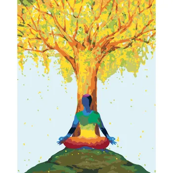ZUTY Malování podle čísel - JÓGA POD STROMEM Rozměr: 40x50 cm, Rámování: bez rámu a bez vypnutí plátna