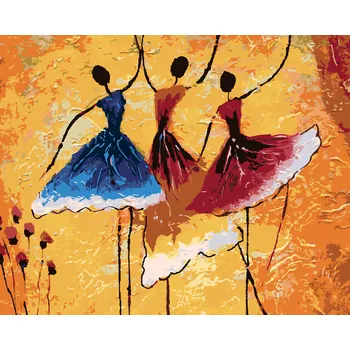 Hračka ZUTY Malování podle čísel - KVĚTINOVÉ TANEČNICE Rozměr: 40x50 cm, Rámování: bez rámu a bez vypnutí plátna