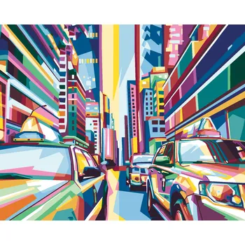 ZUTY Malování podle čísel - BAREVNÉ MĚSTO NEW YORK Rozměr: 40x50 cm, Rámování: bez rámu a bez vypnutí plátna