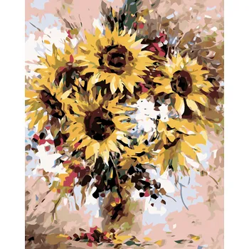 ZUTY Malování podle čísel - KYTICE SLUNEČNIC Rozměr: 40x50 cm, Rámování: vypnuté plátno na rám