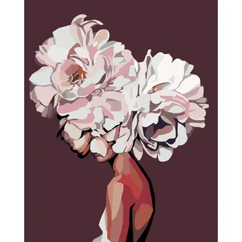 ZUTY Malování podle čísel - ABSTRAKTNÍ KVĚTINOVÁ ŽENA Rozměr: 40x50 cm, Rámování: vypnuté plátno na rám