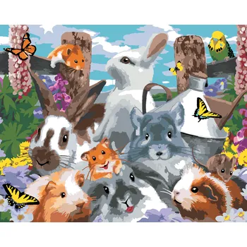 ZUTY Malování podle čísel - HLODAVCI NA ZAHRADĚ A ANDULKA (HOWARD ROBINSON) Rozměr: 40x50 cm, Rámování: bez rámu a bez vypnutí plátna