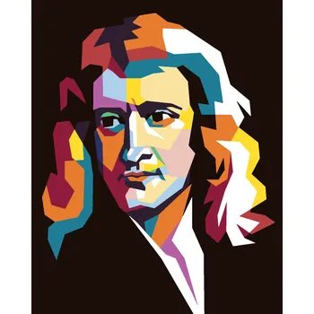 ZUTY Malování podle čísel - BAREVNÝ ISSAC NEWTON Rozměr: 40x50 cm, Rámování: bez rámu a bez vypnutí plátna