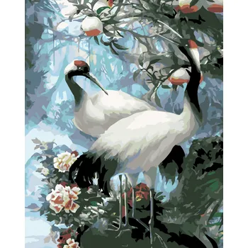 ZUTY Malování podle čísel - BÍLÝ JEŘÁB Rozměr: 40x50 cm, Rámování: bez rámu a bez vypnutí plátna