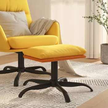 Obývací pokoj vidaXL Podnožka hořčicově žlutá 60x60x36 cm textil a umělá kůže