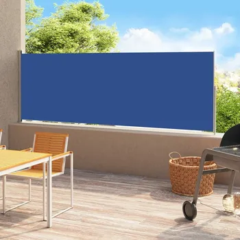 Stínicí technika vidaXL Marketos Zatahovací boční markýza 180 x 500 cm modrá