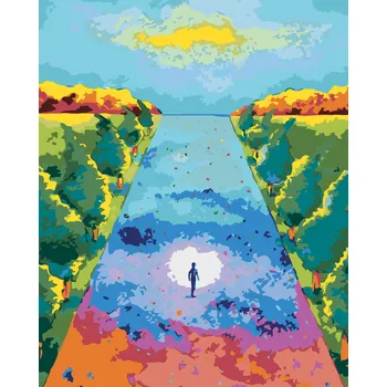 ZUTY Malování podle čísel - DUCHOVNÍ ABSTRAKTNÍ CESTA Rozměr: 40x50 cm, Rámování: vypnuté plátno na rám