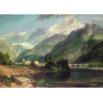 Plakát Plakát, Obraz - Bonneville, Savoy with Mont Blanc, Turner, Joseph Mallord William