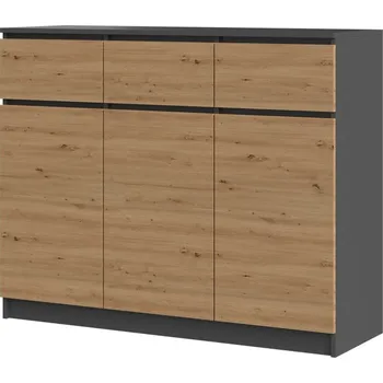 Předsíňová stěna Nábytek PEGAS s.r.o. Komoda TOPA 3D3S, ANTRACIT/ DUB ARTISAN