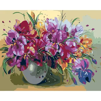 ZUTY Malování podle čísel - KOSATCE VE VÁZE Rozměr: 40x50 cm, Rámování: vypnuté plátno na rám