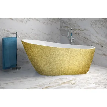 HOPA Volně stojící vana MELODY Glam - zlatá + Barva - GLAM 01 - zlatá, Barva sifonu - Chrom, Rozměr vany - 150 × 80 cm, VANMELODY150G1