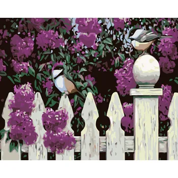 ZUTY Malování podle čísel - SÝKORKY NA PLOTĚ Rozměr: 40x50 cm, Rámování: vypnuté plátno na rám