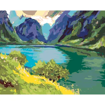ZUTY Malování podle čísel - KLIDNÉ HORSKÉ PROSTŘEDÍ Rozměr: 40x50 cm, Rámování: bez rámu a bez vypnutí plátna
