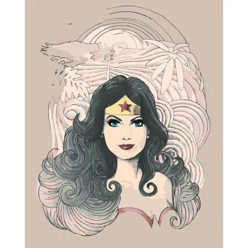 ZUTY Malování podle čísel - KRESLENÁ WONDER WOMAN Rozměr: 40x50 cm, Rámování: bez rámu a bez vypnutí plátna