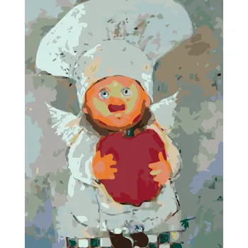 Hračka ZUTY Malování podle čísel - KUCHAŘ S DÝNÍ Rozměr: 40x50 cm, Rámování: vypnuté plátno na rám