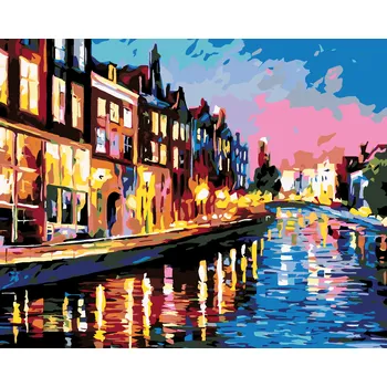 ZUTY Malování podle čísel - NOC V BENÁTKÁCH Rozměr: 40x50 cm, Rámování: bez rámu a bez vypnutí plátna