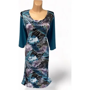 Dámské šaty Šaty s tříčtvrtečním rukávem AMMA, Barva Zelená, Velikost XXXL 54, Materiál 88%Vs 6%Pa 6%Pu