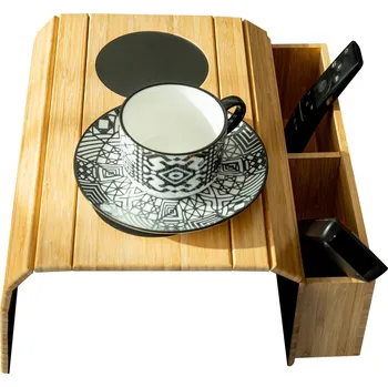 Podložka pod nohu Tempo Kondela Odkládací podložka na sedačku Kondela Věda (hnědá)