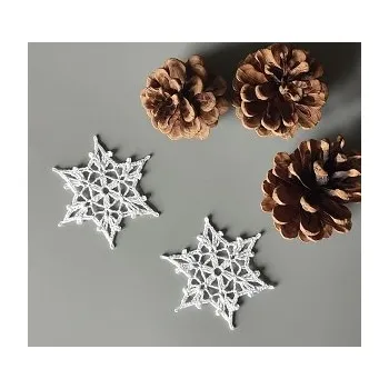 Vánoční ozdoba Háčkovaná vánoční ozdoba - hvězdička 8 cm bílá