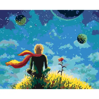 ZUTY Malování podle čísel - MALÝ PRINC A JEHO RŮŽE Rozměr: 40x50 cm, Rámování: bez rámu a bez vypnutí plátna