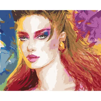 ZUTY Malování podle čísel - ŽENA S VELKOU NÁUŠNICÍ Rozměr: 40x50 cm, Rámování: bez rámu a bez vypnutí plátna