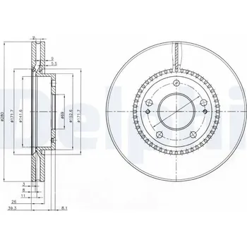 Brzdový kotouč Brzdový kotouč DELPHI BG3861C