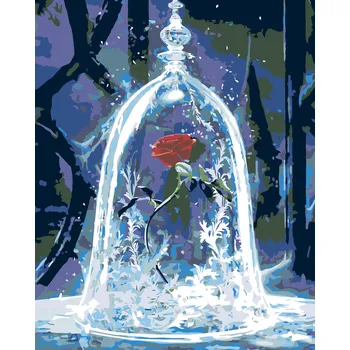 ZUTY Malování podle čísel - RŮŽE POD POKLOPEM Rozměr: 40x50 cm, Rámování: vypnuté plátno na rám